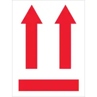 Tape Logic® Labels, (two up arrows over black bar), 3" x 4", Red/White, 500/Roll