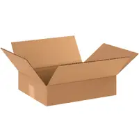 Flat Corrugated Boxes, 12" x 10" x 3", Kraft, 25/Bundle; 500/Skid