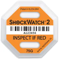 75G Shockwatch® 2 Indicators, 3 3/4" x 3 3/4", Orange, 50/Case