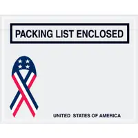 Tape Logic® "Packing List Enclosed" Envelopes, U.S.A. Ribbon, 7" x 5 1/2", Red/White/Blue, 1000/Case