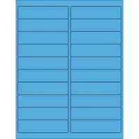 4 x 1" Fluorescent Blue Rectangle Laser Labels 100 SHEETS