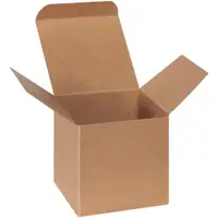 Reverse Tuck Folding Cartons, 4" x 4" x 4", Kraft, 250/Case