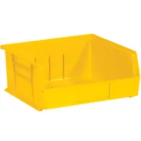 Plastic Stack & Hang Bin Boxes, 10 7/8" x 11" x 5", Yellow, 6/Case