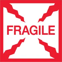 Tape Logic® Labels, "Fragile", 4" x 4", Red/White, 500/Roll