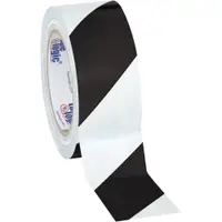 Tape Logic® Striped Vinyl Tape, 7.0 Mil, 2" x 36 yds., Black/White, 3/Case
