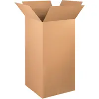 Tall Corrugated Boxes, 24" x 24" x 48", Kraft, 10/Bundle; 120/Skid