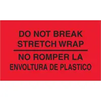 Tape Logic® Bilingual Labels, "No Romper La Envoltura De Plastico", 3" x 5", Fluorescent Red, 500/Roll