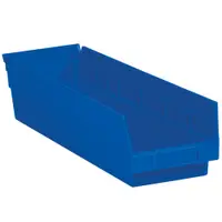 Plastic Shelf Bin Boxes, 17 7/8" x 4 1/8" x 4", Blue, 20/Case