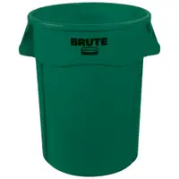 Rubbermaid® Brute® Trash Can, 44 Gallon, 32" x 24", Green, 1/Each