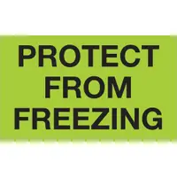 Tape Logic® Climate Labels, "Protect From Freezing", 3" x 5", Fluorescent Green, 500/Roll
