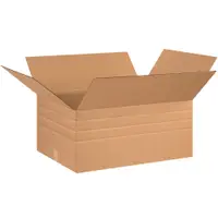 Multi-Depth Corrugated Boxes, 26" x 20" x 12", Kraft, 10/Bundle; 120/Skid