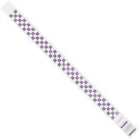 Tyvek® Wristbands, 3/4" x 10", Purple Checkerboard, 500/Case