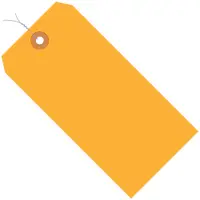 Shipping Tags, Pre-Wired, 13 Pt., 5 3/4" x 2 7/8", Fluorescent Orange, 1000/Case