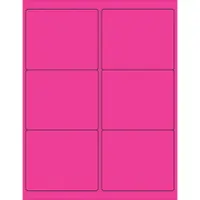 Tape Logic® Rectangle Laser Labels, 4" x 3 1/3", Fluorescent Pink, 600/Case