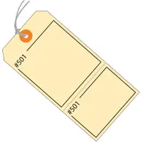 Claim Tags, Consecutively Numbered, Pre-Strung, 4 3/4" x 2 3/8", Manila, 1000/Case