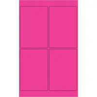 Tape Logic® Rectangle Laser Labels, 4" x 6", Fluorescent Pink, 400/Case