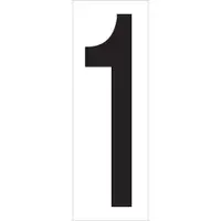 Vinyl Warehouse Number Labels, "1", 3 1/2", Black/White, 50/Case