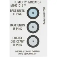 Humidity Indicators, 5-10-15%, 2" x 3", White, 125/Case
