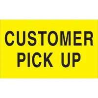 Tape Logic® Labels, "Customer Pick Up", 3" x 5", Fluorescent Yellow, 500/Roll