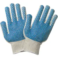 PVC Dot Knit Gloves, Small, Blue/White, 12 Pairs/Case