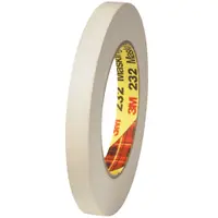 3M™ 232 Masking Tape, 6.3 Mil, 1/4" x 60 yds., Tan, 144/Case