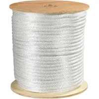 Solid Braided Nylon Rope, 5/8", 6,000 lb, White, 500'/Case