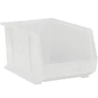 Plastic Stack & Hang Bin Boxes, 5 3/8" x 4 1/8" x 3", Clear, 24/Case