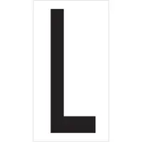Vinyl Warehouse Letter Labels, "L", 3 1/2", Black/White, 50/Case