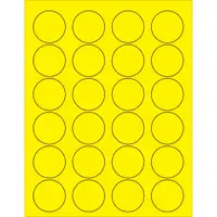 Tape Logic® Circle Laser Labels, 1 5/8", Fluorescent Yellow, 2400/Case