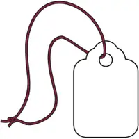 Merchandise Tags, Pre-Strung, 3/8" x 13/16", White, 1000/Case