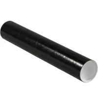 Mailing Tubes with Caps, 3" x 18", Black, 24/Case