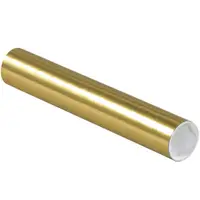 Mailing Tubes with Caps, 2" x 12", Gold, 50/Case