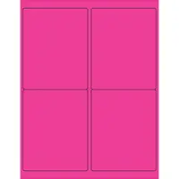 Tape Logic® Rectangle Laser Labels, 4" x 5", Fluorescent Pink, 400/Case