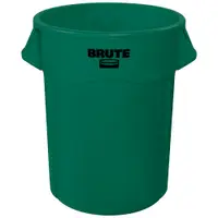 Rubbermaid® Brute® Trash Can, 55 Gallon, 33" x 26", Green, 1/Each