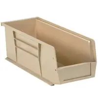 Plastic Stack & Hang Bin Boxes, 14 3/4" x 5 1/2" x 5", Ivory, 12/Case