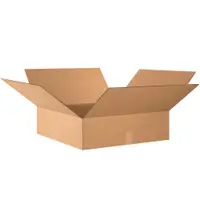 Flat Corrugated Boxes, 24" x 24" x 7", Kraft, 10/Bundle; 120/Skid
