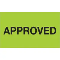 Tape Logic® Labels, "Approved", 3" x 5", Fluorescent Green, 500/Roll