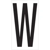 Vinyl Warehouse Letter Labels, "W", 3 1/2", Black/White, 50/Case