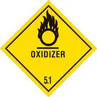 Tape Logic® Labels, "Oxidizer - 5.1", 4" x 4", Black/Yellow, 500/Roll