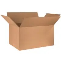 Corrugated Boxes, 36" x 24" x 20", Kraft, 5/Bundle; 120/Skid