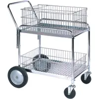 Mail Cart, 33 1/2" x 23 3/4" x 38 1/4", Silver, 1/Each