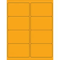 Tape Logic® Rectangle Laser Labels, 4" x 2 1/2", Fluorescent Orange, 800/Case