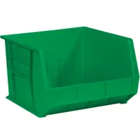 Plastic Stack & Hang Bin Boxes, 18" x 16 1/2" x 11", Green, 3/Case