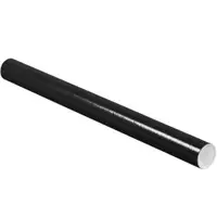 Mailing Tubes with Caps, 2" x 24", Black, 50/Case