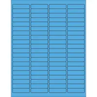 1 15/16 x 1/2" Fluorescent Blue Rectangle Laser Labels 100 SHEETS