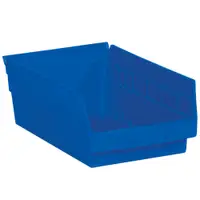 Plastic Shelf Bin Boxes, 11 5/8" x 6 5/8" x 4", Blue, 30/Case