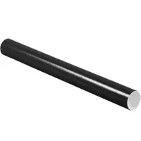 Mailing Tubes with Caps, 2" x 20", Black, 50/Case