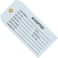 Inspection Tags, "Accepted", 4 3/4" x 2 3/8", Blue, 1000/Case