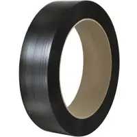 Polyester Strapping, Smooth, 16" x 3" Core, 1/2" x 4500', Black, 2/Case