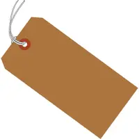 4 3/4 x 2 3/8 100% 10 Pt. Recycled Kraft Shipping Tag - Pre-Strung 1000 PER CASE
